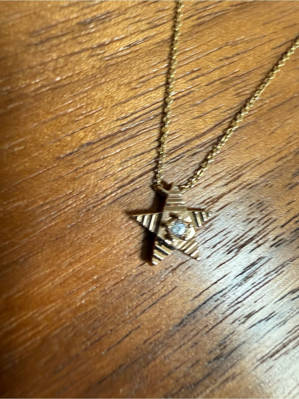 Dana Rebecca Designs Gold Fluted Star Necklace with Diamond - Picture 3 of 8